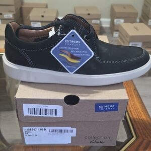 Clarks Men's Black Sneakers with White Sole